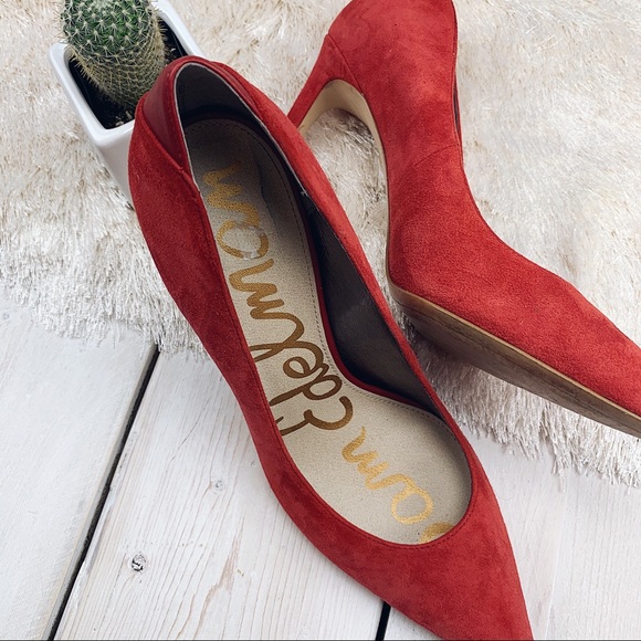 Sam Edelman | Red Suede Dea Heel 👠 - Picture 3 of 8